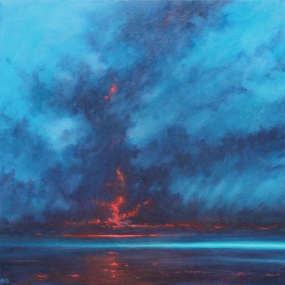 Sky Fire, 2021 (Óleo sobre lienzo) de Derek Hare