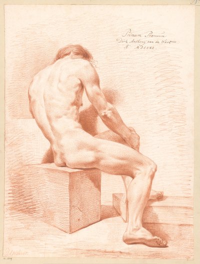 Desnudo masculino sentado, visto de espaldas (1er premio 1790) de Derk Anthony van de Wart