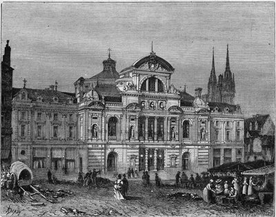 Vista exterior del Gran Teatro de Angers, completado en 1871 según los planos del arquitecto Lucien Botrel. Maine y Loira (49) de Deroy (after)