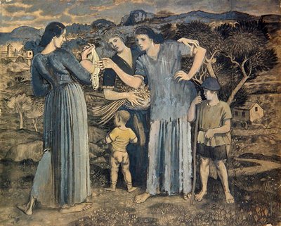 Madres y niños en el paisaje de Derwent Lees
