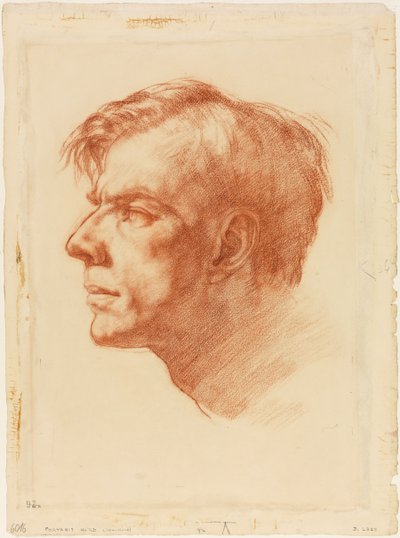 Retrato de John Fothergill, c.1907 (sanguina sobre papel) de Derwent Lees