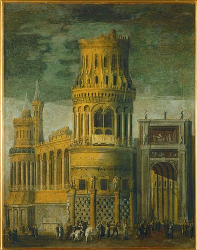 Arquitectura imaginaria (óleo sobre lienzo) de Desiderio Monsu