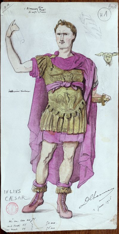 Diseño de vestuario para Julio César de 