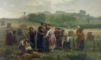 Cosecha de amapolas en Picardía, 1860 de Desire Francois Laugee