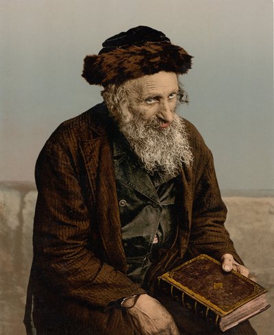 Un israelita, Jerusalén, Tierra Santa, c.1890-c.1900 (impresión fotocromática) de Detroit Photographic Co.