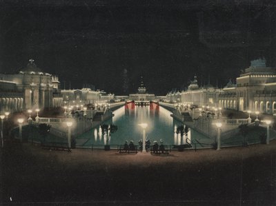 Gran Corte iluminada, Exposición Trans-Mississippi, 1898 de Detroit Photographic Co.