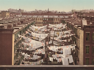 Un Lunes de Lavado, Ciudad de Nueva York, publicado 1900 de Detroit Photographic Company
