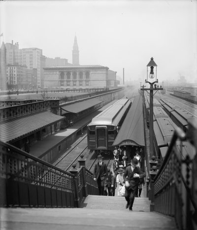 Llegando a Chicago desde los suburbios, c.1907 de Detroit Publishing Co.