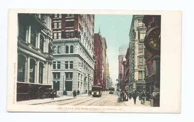 Calles Fifth y Wood, Pittsburgh, Pa. de Detroit Publishing Co.