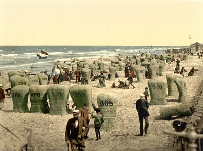 Lugar de baño de hombres, Norderney, Alemania, c.1900 (foto cromática) de Detroit Publishing Co.