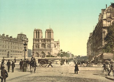 Notre Dame y el Puente de San Miguel, París, Francia, c.1900 de Detroit Publishing Co.