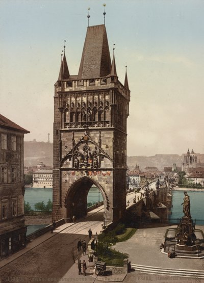 Torre del Puente de la Ciudad Vieja, Praga, 1905 de Detroit Publishing Co.