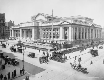 Edificio de la Biblioteca Pública, Ciudad de Nueva York, EE.UU., c.1915 de Detroit Publishing Co.