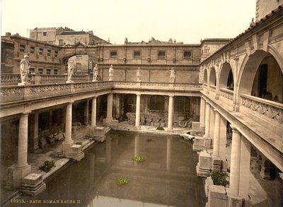 Roman Baths and Abbey, Bath, c.1890-1900 (impresión fotocroma) de Detroit Publishing Co.