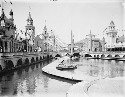Dispara los toboganes, Lune Park, Coney Island de Detroit Publishing Co.