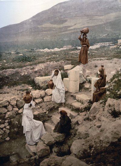 El Pozo de los Samaritanos en Nablus, c. 1900 de Detroit Publishing Co.