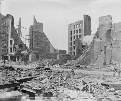 Calle Turk desde la esquina de Market y Mason Streets, San Francisco de Detroit Publishing Co.