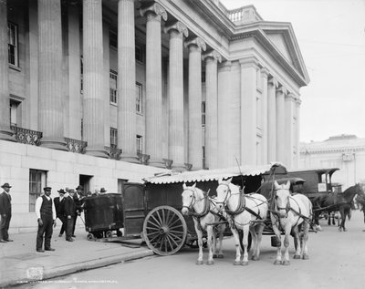 Carro de moneda del Tesoro de EE.UU., Washington, D.C., c.1906 (foto en b/n) de Detroit Publishing Co.