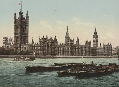Casas del Parlamento desde el río, Londres, c.1890-1900 de Detroit Publishing Co.