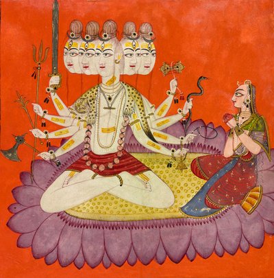 Sadashiva adorado por Parvati, ca. 1690 de Devidasa