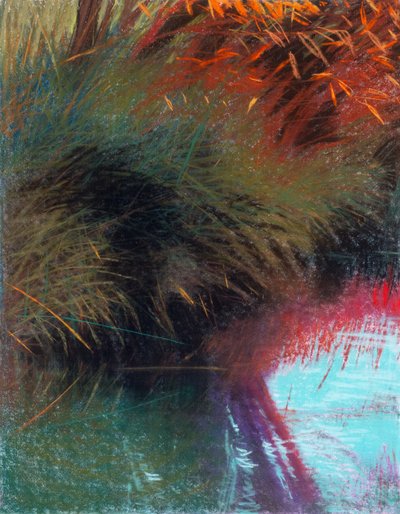 Sauce rojo 1b, 2021 (pastel sobre papel) de Diana Jahns