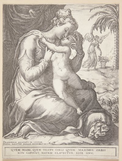 La Virgen María con el niño de Diana Scultori