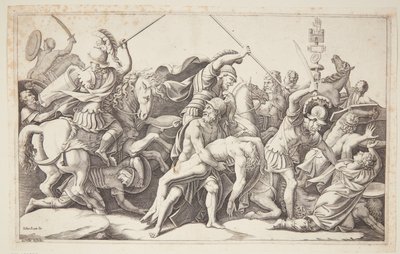 Menelao con el cuerpo de Patroclo de Diana Scultori