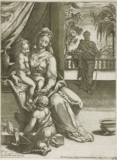 Virgen y Niño con San Juan de Diana Scultori