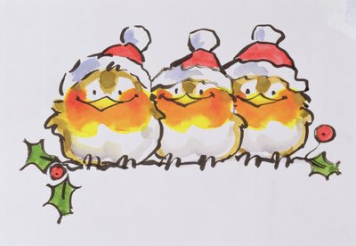 Petirrojos Navideños de Diane Matthes