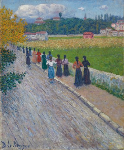 Saliendo de la fábrica, 1902 de Diario or Dario de Regoyos y Valdes
