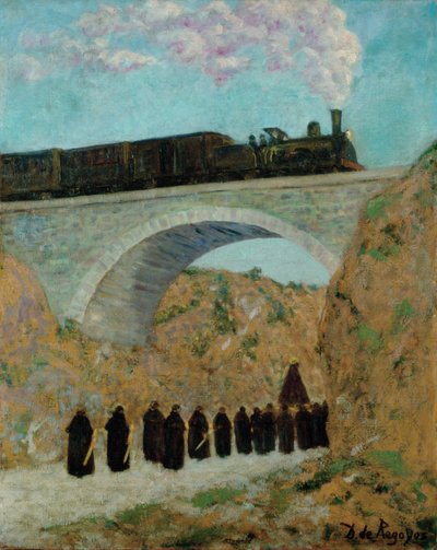 Viernes Santo en Castilla (España) - Pintura de Dario de Regoyos y Valdes (1857-1913) de Diario or Dario de Regoyos y Valdes
