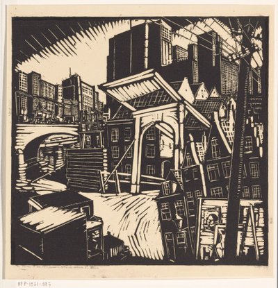 La vieja y la nueva ciudad (título original en el objeto) de Dick Ket (signed by artist)