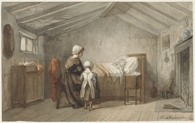 Madre e hija en la cama del niño de Diederik Franciscus Jamin