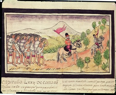 Fol.204v Los indios totonacas ayudando a los conquistadores a transportar materiales, 1579 de Diego Duran