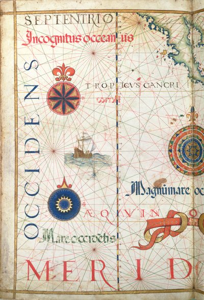 Centroamérica y el Pacífico, detalle de un atlas mundial, 1565 de Diego Homem