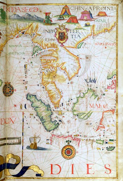 Sudeste asiático continental, detalle de un atlas mundial, 1565 de Diego Homem