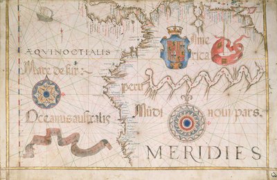 Perú y el Amazonas, detalle de un atlas mundial, 1565 de Diego Homem