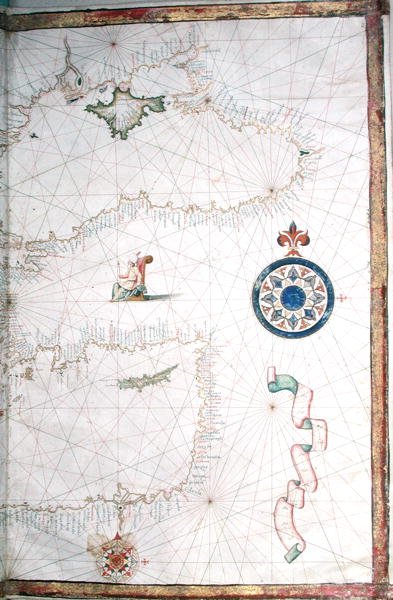 Turquía, el Mar Caspio y Chipre, detalle de un atlas mundial, 1565 de Diego Homem
