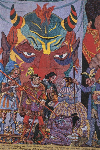 Primer plano de un cuadro, Teatro Insurgentes, Ciudad de México, México de Diego Rivera