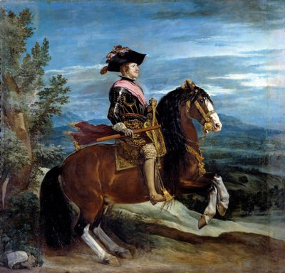 Retrato ecuestre del rey Felipe IV (1605-1665). Pintura de Diego Velázquez (1599-1660) de Diego Velázquez