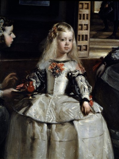 Las Meninas, Detalle : Margarita Teresa rodeada de criados y enanos de la corte de Diego Rodriguez de Silva y Velazquez