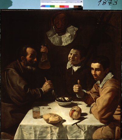 La comida (Almuerzo). Pintura de Diego Velásquez (1599-1660). Óleo sobre tela de Diego Velázquez