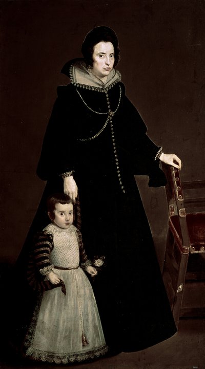 Retrato de Doña Antonia de Ipeñarrieta con un hijo, c.1631 (óleo sobre lienzo) de Diego Rodriguez de Silva y Velazquez