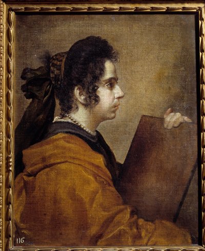 Retrato de Juana Pacheco como Sibila. Juana Pacheco, hija del pintor Francisco Pacheco (1564-1654) y futura esposa de Diego Velázquez de Diego Velázquez