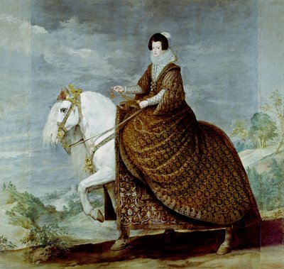 Retrato de la reina Isabel de Borbón a caballo de Diego Rodriguez de Silva y Velazquez