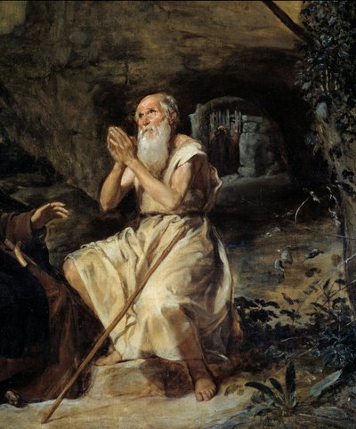 San Antonio y San Pablo Ermitaño (detalle representando a San Pablo de Tebas) de Diego Velázquez