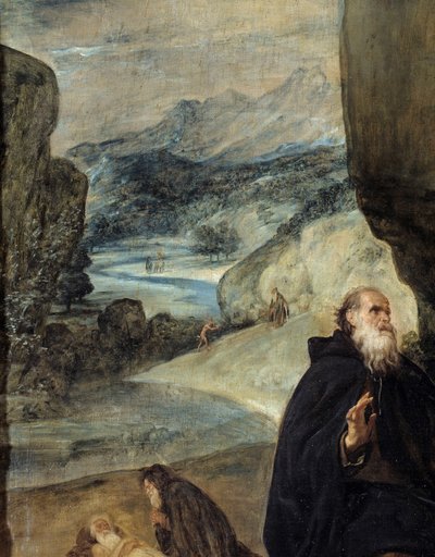 San Antonio y San Pablo ermitaño (detalle) de Diego Velázquez