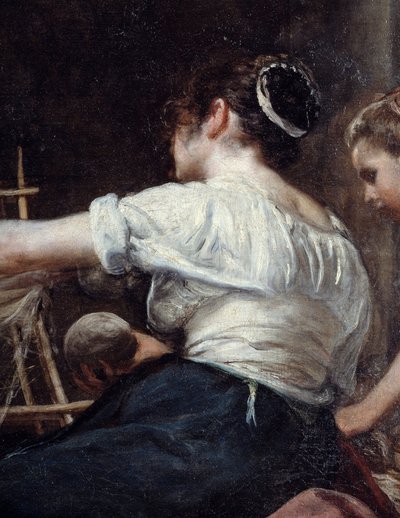 Las hilanderas o la fábula de Aracne (detalle). Pintura de Diego Rodríguez de Silva y Velázquez (1599-1660) de Diego Velázquez