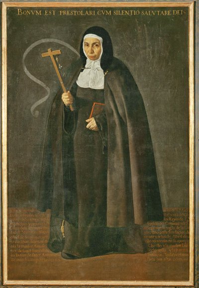 La venerable madre Jerónima de la Fuente, monja en el monasterio Santa Isabel de los reyes ... (pintura sobre lienzo) de Diego Rodriguez de Silva y Velazquez