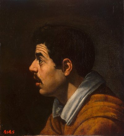 Cabeza de un hombre de perfil, c. 1616-1617 de Diego Velázquez